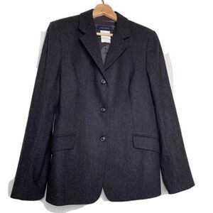 Piazza Sempione Womens Suit Jacket Blazer Gray Heather Stretch Pockets 6 IT 42